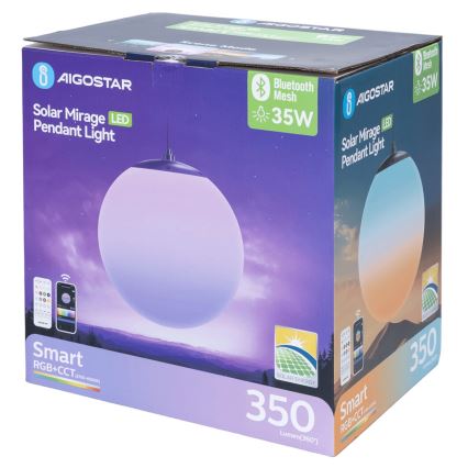 Aigostar - LED RGB Dimbar  solcellsljuskrona MESH LED/5W/3,7V 8000 mAh 2700K-6500K IP65 diameter 30 cm