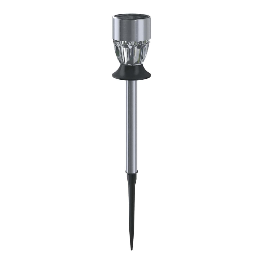 Aigostar - LED RGB solcellslampa LED/0,006W/1,2V 35,5 cm 100 mAh matt krom IP44
