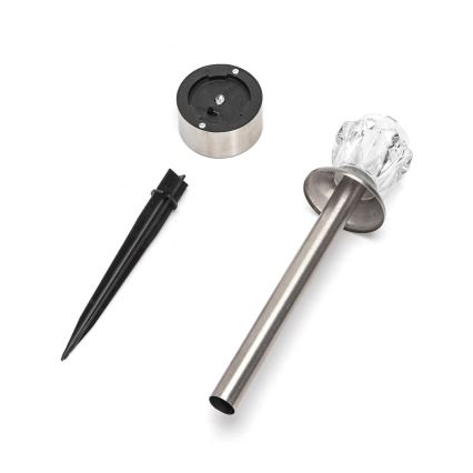 Aigostar - LED RGB solcellslampa LED/0,006W/1,2V 35,5 cm 100 mAh matt krom IP44