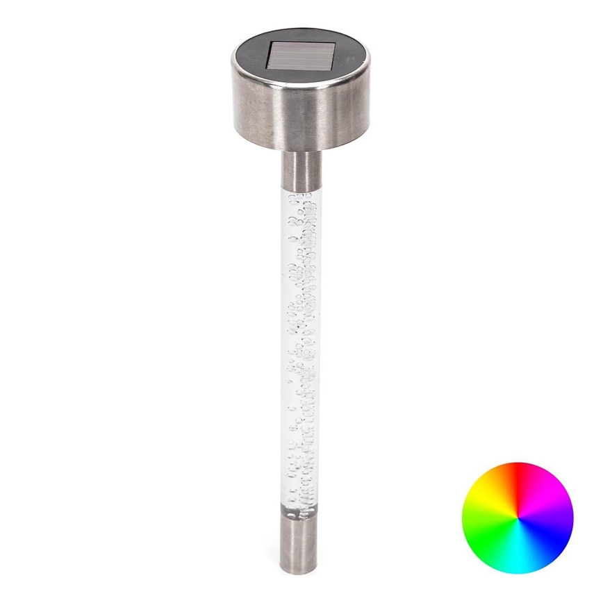 Aigostar - LED RGB solcellslampa LED/0,006W/1,2V 36,7cm matt krom IP44