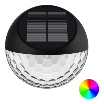 Aigostar - LED RGB Solcellsvägglampa LED/2W/1,2V svart IP44