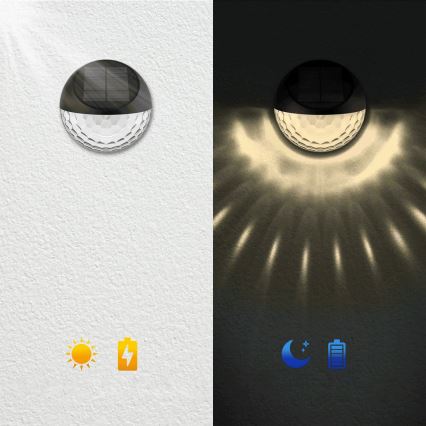 Aigostar - LED RGB Solcellsvägglampa LED/2W/1,2V svart IP44