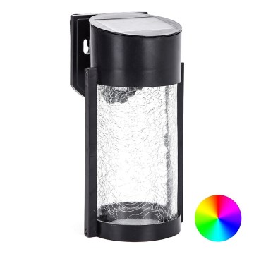 Aigostar - LED RGB Solcellsvägglampa LED/2W/1,2V svart IP44