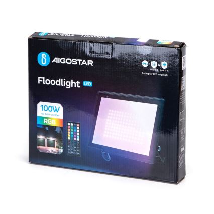 Aigostar - LED RGB strålkastare LED/100W/230V IP65 + fjärrkontroll