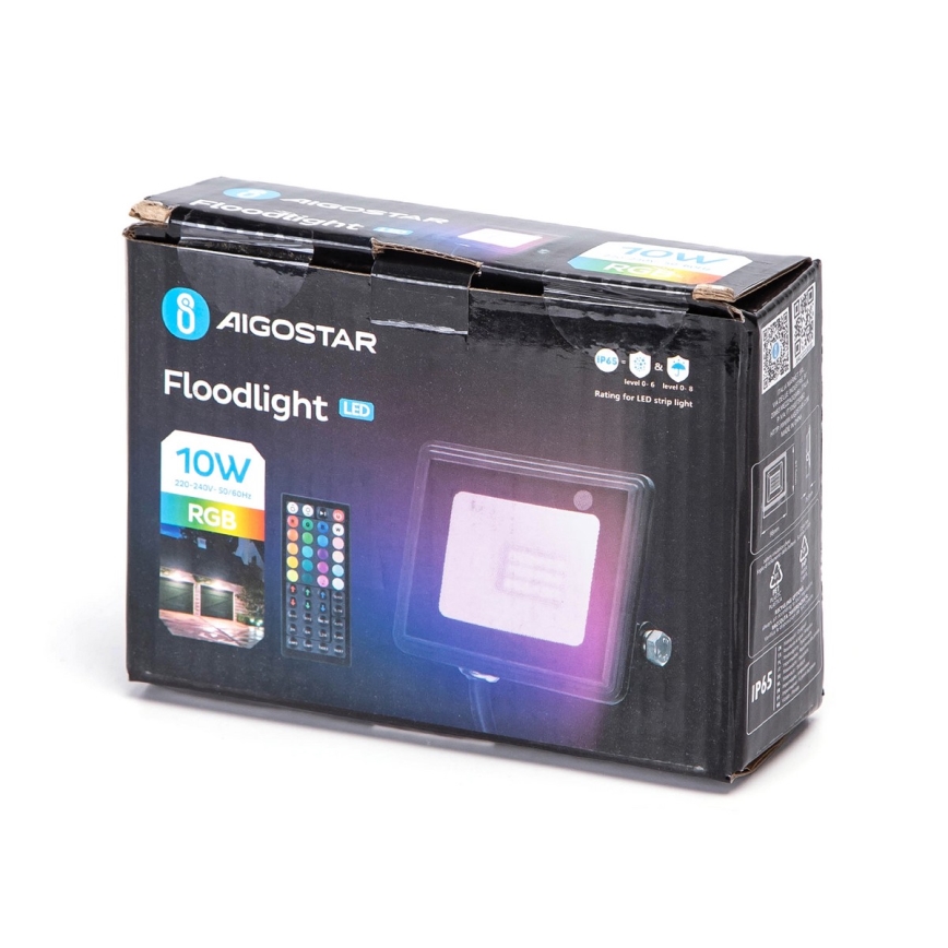 Aigostar - LED RGB strålkastare LED/10W/230V IP65 + fjärrkontroll