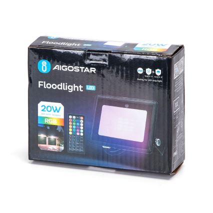 Aigostar - LED RGB strålkastare LED/20W/230V IP65 + fjärrkontroll