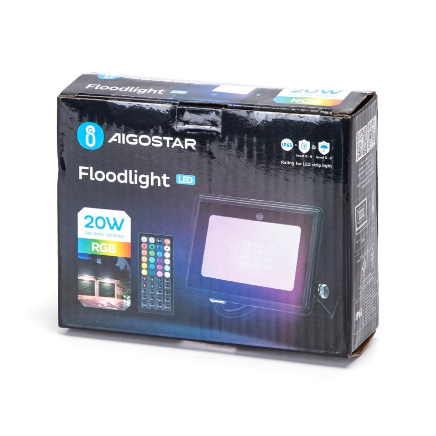 Aigostar - LED RGB strålkastare LED/20W/230V IP65 + fjärrkontroll