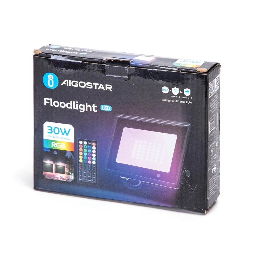 Aigostar - LED RGB strålkastare LED/30W/230V IP65 + fjärrkontroll