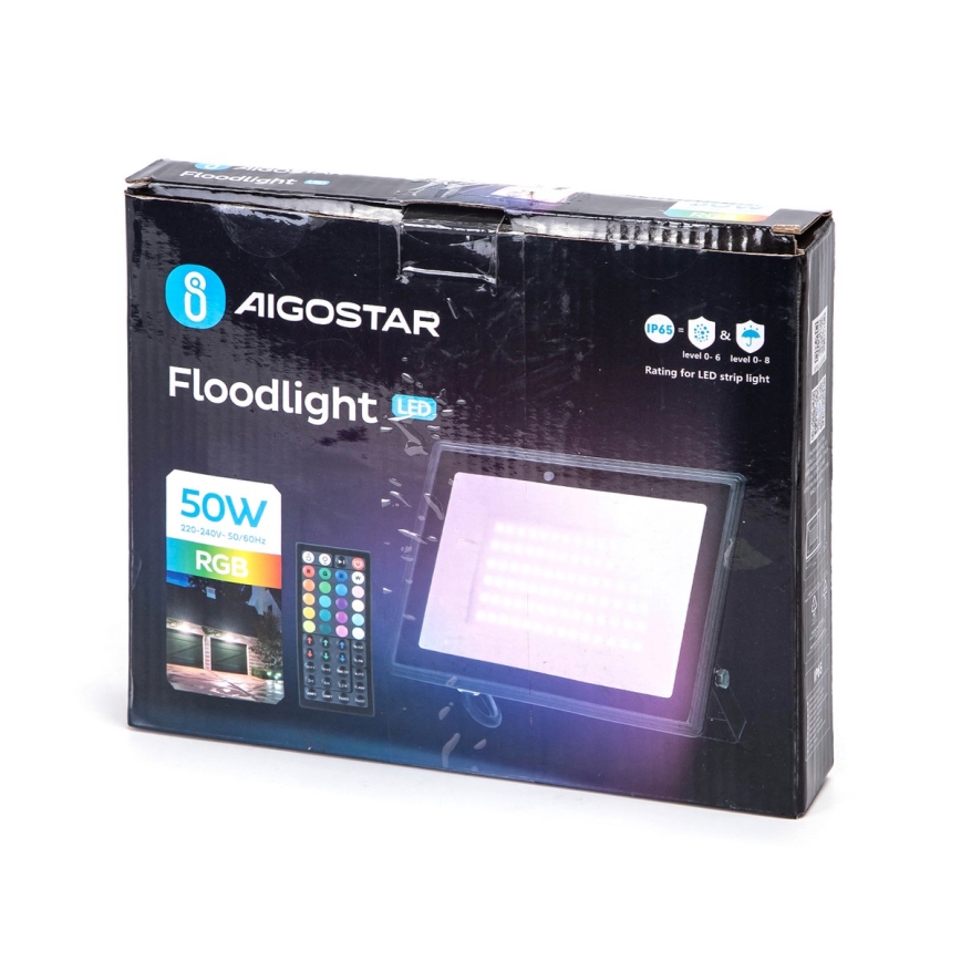 Aigostar - LED RGB strålkastare LED/50W/230V IP65 + fjärrkontroll