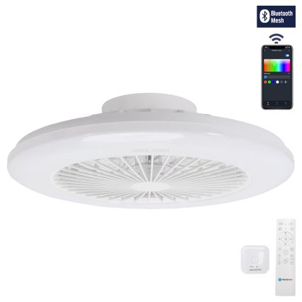Aigostar - LED RGBW Dimbar taklampa med fläkt LED/40W/230V 2700-6500K diameter 48,5 cm vit + fjärrkontroll