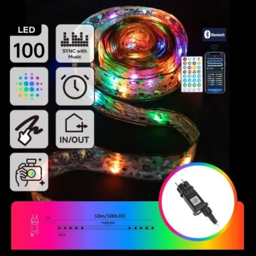 Aigostar - LED RGBICW Utomhus julslinga 100 LED 10 m IP44 + fjärrkontroll