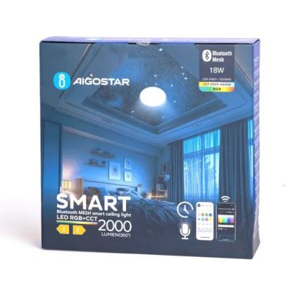 Aigostar - LED RGBW Ljusreglerad vägglampa för badrum MESH Smart LED/18W/230V 3000-6500K IP44 + fjärrkontroll