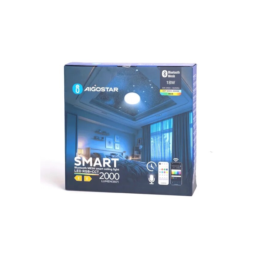 Aigostar - LED RGBW Ljusreglerad vägglampa för badrum MESH Smart LED/18W/230V 3000-6500K IP44 + fjärrkontroll