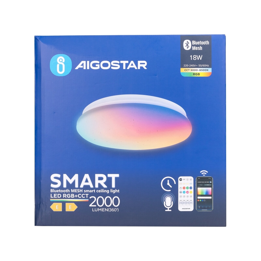 Aigostar - LED RGBW Ljusreglerad vägglampa för badrum MESH Smart LED/18W/230V 3000-6500K IP44 + fjärrkontroll