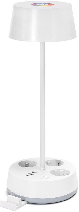 Aigostar - LED RGBW Dimbar skrivbordslampa med uttag och USB LED/4,6W/230V 3000/4000/6500K vit