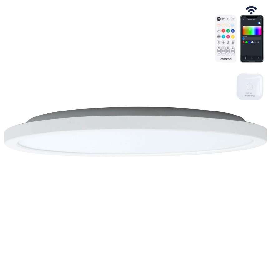 Aigostar - LED RGBW dimbar taklampa MESH LED/24W/230V 3000-6500K vit + fjärrkontroll