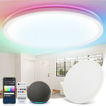Aigostar - LED RGBW Dimbar taklampa MESH LED/36W/230V 3000-6500K vit + fjärrkontroll