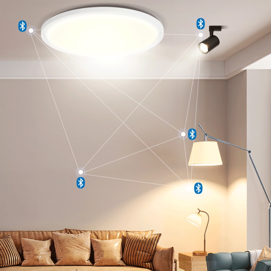 Aigostar - LED RGBW Dimbar taklampa MESH LED/36W/230V 3000-6500K vit + fjärrkontroll