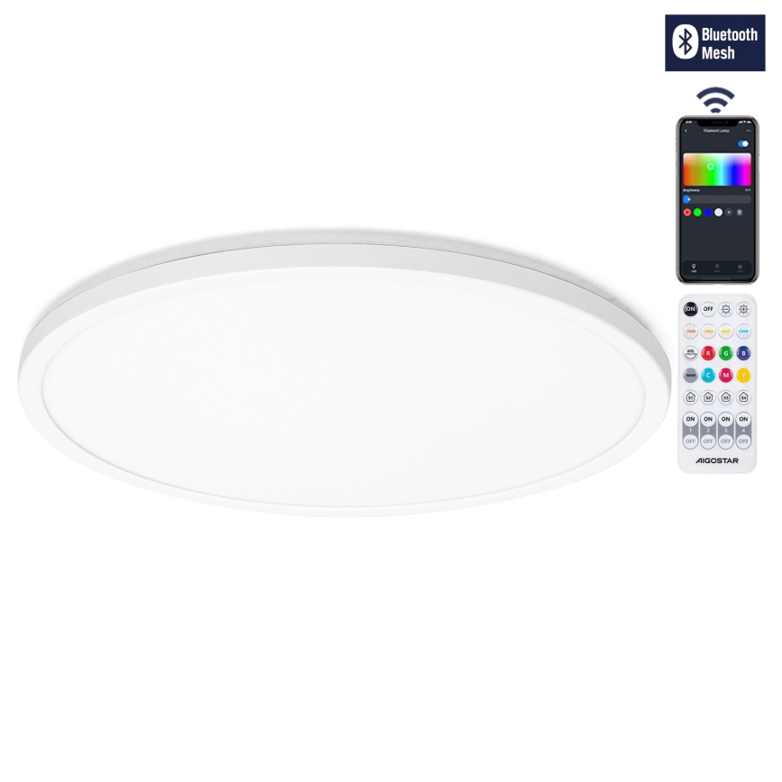 Aigostar - LED RGBW Dimbar taklampa MESH LED/36W/230V 3000-6500K vit + fjärrkontroll