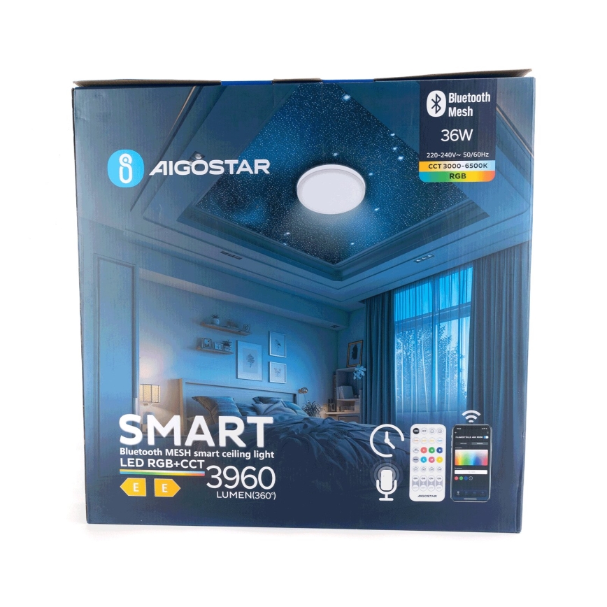 Aigostar - LED RGBW Dimbar taklampa MESH LED/36W/230V 3000-6500K + fjärrkontroll