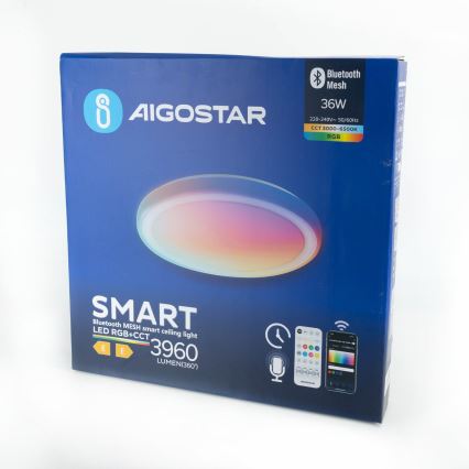 Aigostar - LED RGBW Dimbar taklampa MESH LED/36W/230V 3000-6500K + fjärrkontroll