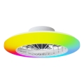 Aigostar - LED RGBW Dimbar taklampa med fläkt LED/40W/230V 2700-6500K diameter 48,5 cm vit + fjärrkontroll