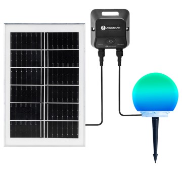 Aigostar - LED RGBW dimbar utomhuslampa MESH LED/20W/3,7V 4000mAh 2700-6500K IP65 Ø 15 cm + fjärrkontroll