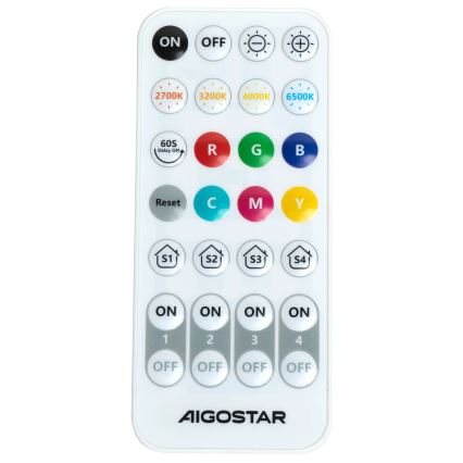 Aigostar - LED RGBW Ljusreglerad vägglampa MESH Smart LED/12W/230V svart + fjärrkontroll