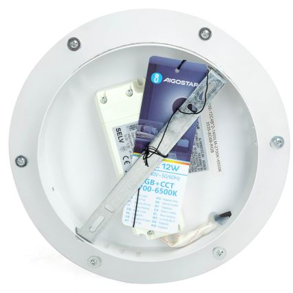 Aigostar - LED RGBW Ljusreglerad vägglampa MESH Smart LED/12W/230V vit + fjärrkontroll