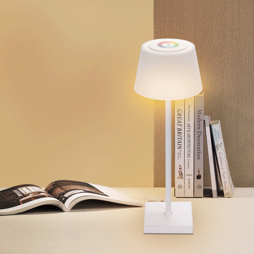 Aigostar - LED RGBW Utomhusdimbar uppladdningsbar bordslampa LED/4W/5V 3600mAh vit IP54