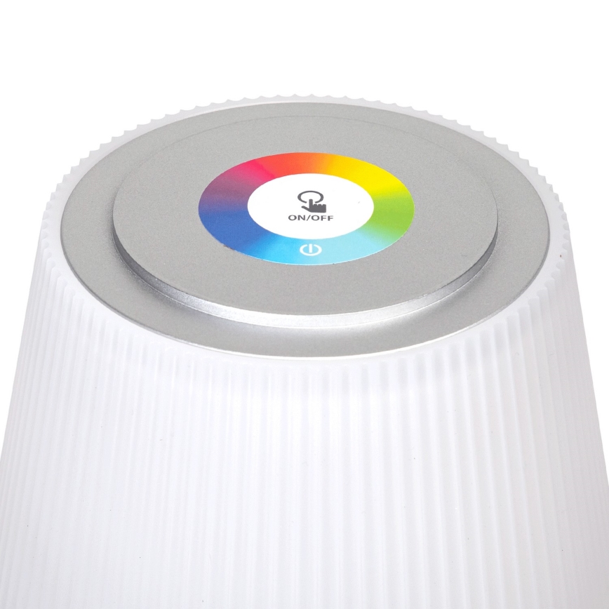 Aigostar - LED RGBW Utomhusdimbar uppladdningsbar bordslampa LED/4W/5V 3600mAh vit/matt krom IP54