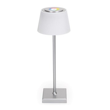 Aigostar - LED RGBW Utomhusdimbar uppladdningsbar bordslampa LED/4W/5V 3600mAh vit/matt krom IP54