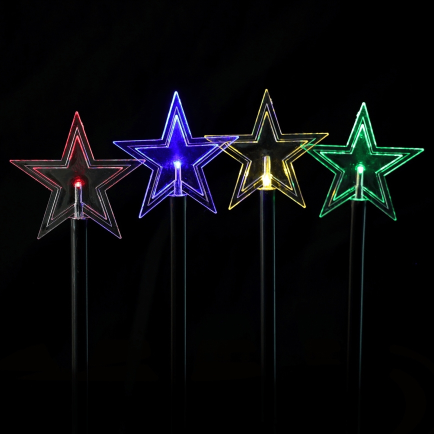 Aigostar - LED RGBY solcellsdriven julbelysning 5xLED/1,2V/8 funktioner 1m IP65 800mAh stjärnor