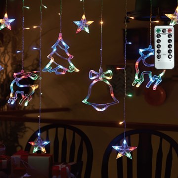 Aigostar - LED RGBY Utomhus julbelysning 120xLED/8 funktioner 3x0,6m IP44 flerfärgad + fjärrkontroll
