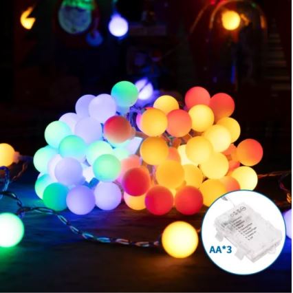 Aigostar - LED RGBY Utomhus Julkedja 25xLED/3xAA/8 funktioner 2,8 m IP44