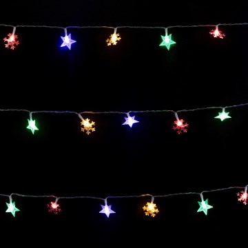 Aigostar - LED RGBY utomhus julljusslinga 100xLED/8 funktioner 3xAA 10m IP44 stjärnor