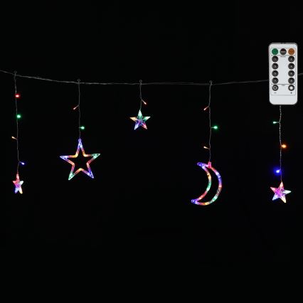 Aigostar - LED RGBY utomhus julslinga, 120 LED, 8 funktioner, 3x0,6 m, IP44, flerfärgad med fjärrkontroll