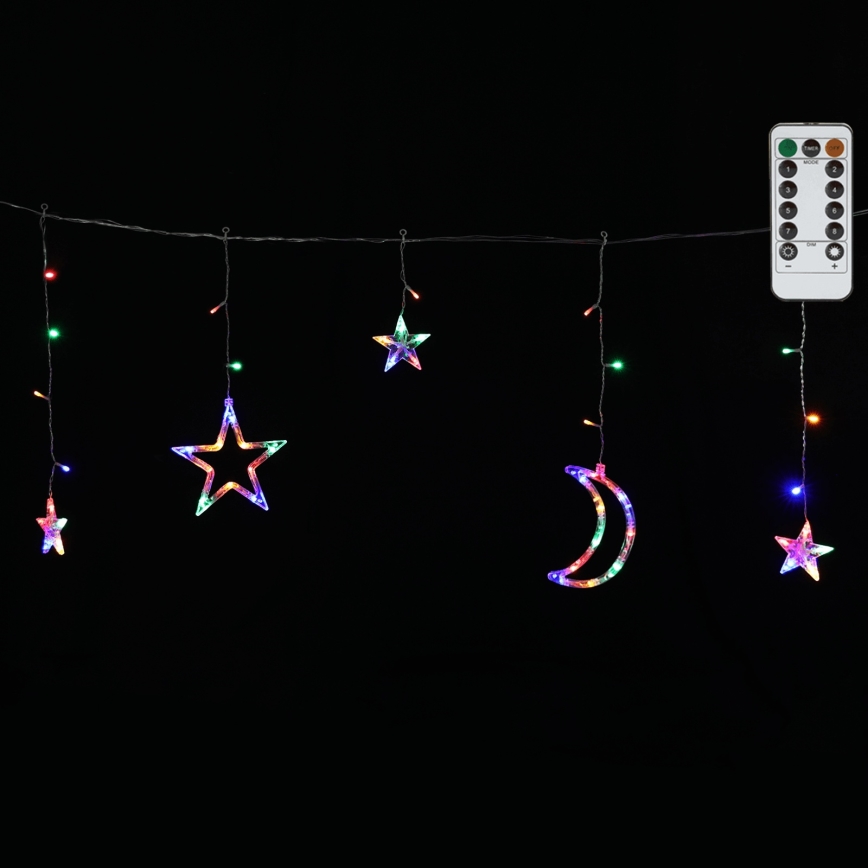 Aigostar - LED RGBY utomhus julslinga, 120 LED, 8 funktioner, 3x0,6 m, IP44, flerfärgad med fjärrkontroll