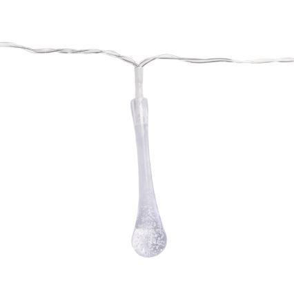 Aigostar - LED utomhusslinga för jul 25 LED/8 funktioner 3xAA 2,5 m IP44 flerfärgade droppformade lampor