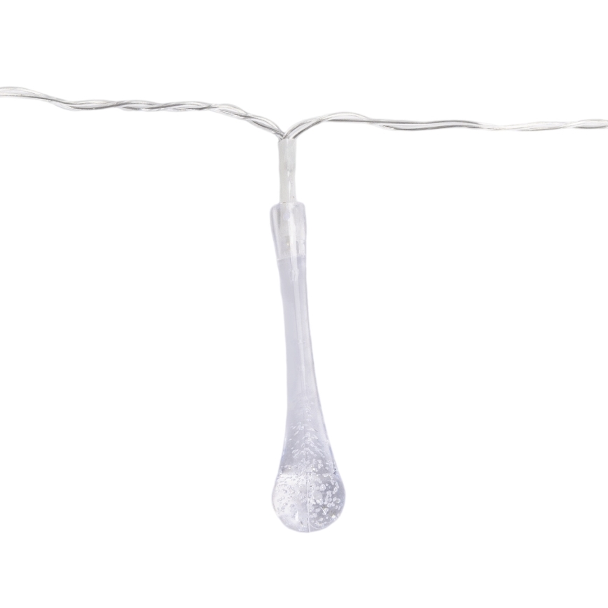 Aigostar - LED utomhusslinga för jul 25 LED/8 funktioner 3xAA 2,5 m IP44 flerfärgade droppformade lampor