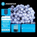 Aigostar - LED Solar Dekorativ slinga 50xLED/8 funktioner 12m IP65 kall vit