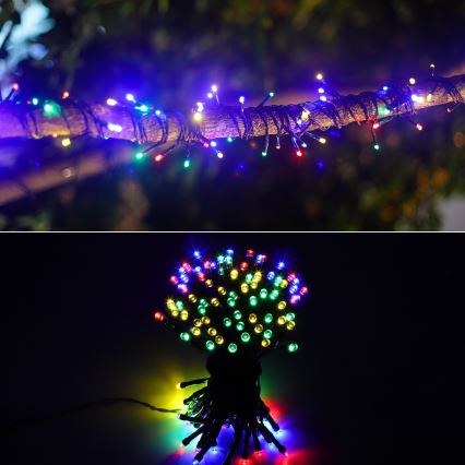 Aigostar - LED Solar Julkedja 100xLED/8 funktioner 12m IP65 Flerfärgad