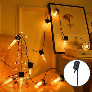 Aigostar - LED Solar Julkedja 20xLED/11,5m IP65 varm vit