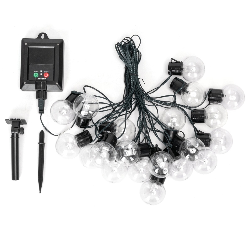 Aigostar - LED Solar Julkedja 20xLED/8 funktioner 11,5m IP65 Flerfärgad