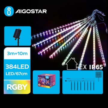 Aigostar - LED Solar Julkedja 384xLED/13m IP65 Flerfärgad