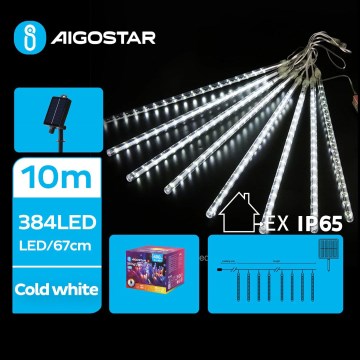 Aigostar - LED Solar Julkedja 384xLED/13m IP65 kall vit