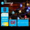 Aigostar - LED Solar Julkedja 50xLED/8 funktioner 12m IP65 Flerfärgad