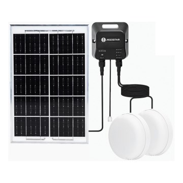 Aigostar - LED Solarlampa 2xLED/35W/12V 6000 mAh 6500K Ø 16,8 cm + fjärrkontroll