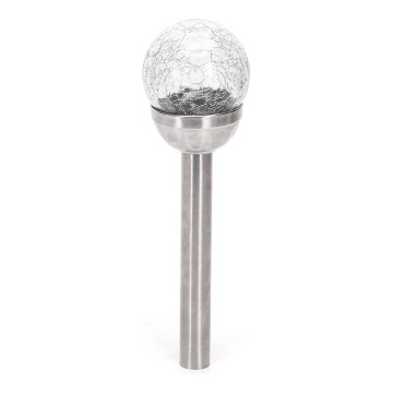 Aigostar - LED Solarlampa LED/0,006W/1,2V 37,8 cm matt krom 6500K IP44 100 mAh
