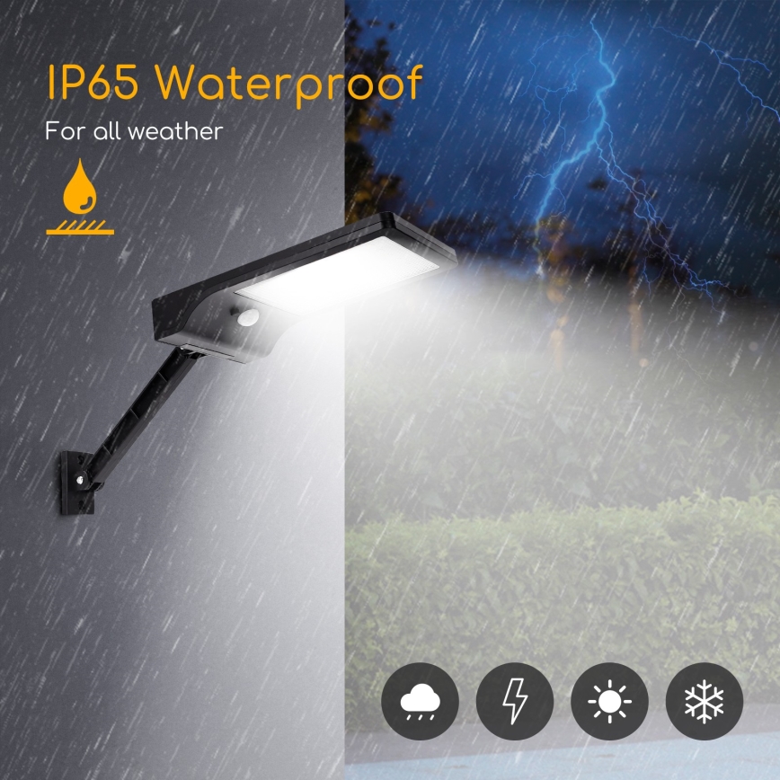 Aigostar - LED solcellsgatlykta med sensor LED/2,3W/5,5V 1800 mAh IP65